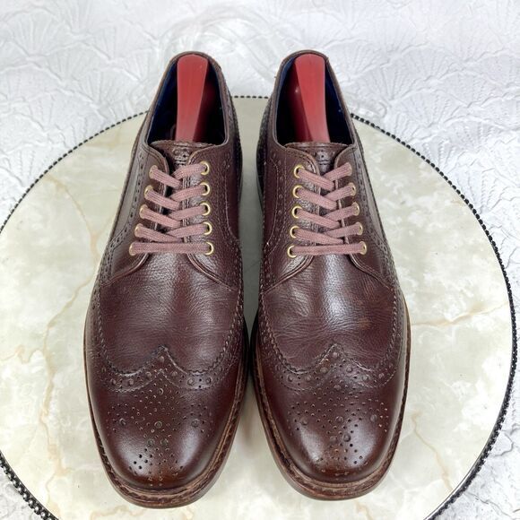 Cole Haan Shoes Mens Size 7.5 Brown Cooper Square Wingtip Oxford Dress Shoes - Picture 4 of 13